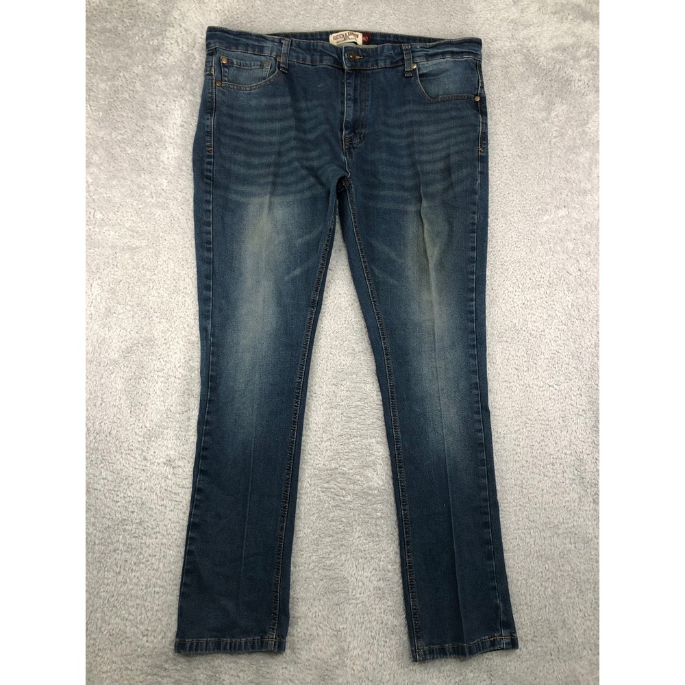 Hudson & Barrow Jeans Mens 40x32 Blue Slim Stretch Denim